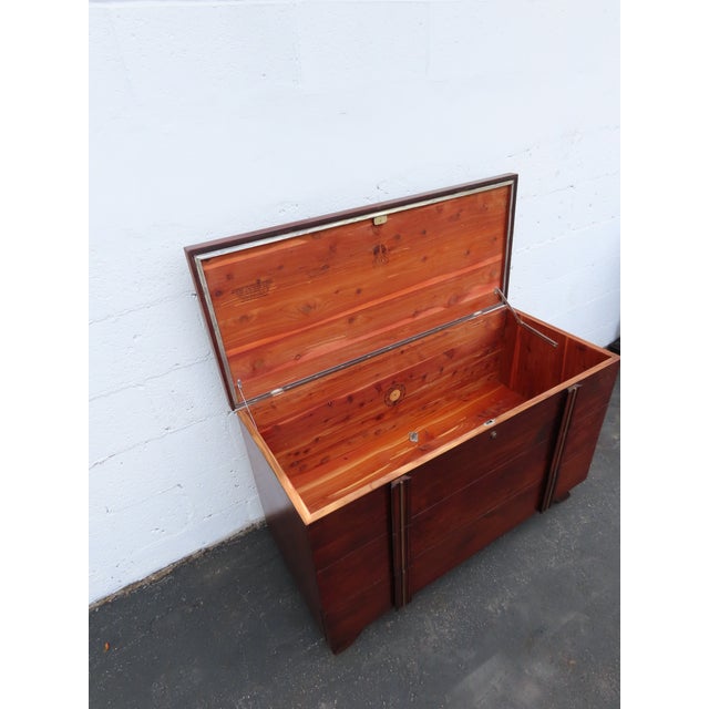 Lane Furniture Mid Century Lane Cedar Chest Blanket Trunk Window Bench With a Drawer 6657 For Sale - Image 4 of 18