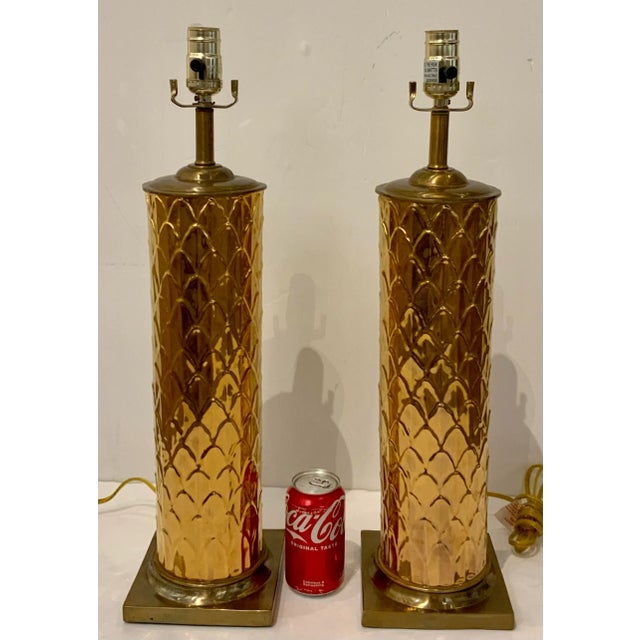 Currey & Company Currey & Co. Modern Gold Botanical Table Lamps Pair For Sale - Image 4 of 5