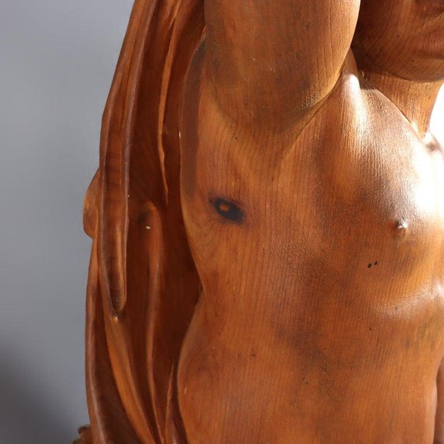 Pair of Antique French Louis XIV Carved Figural Cherub Wood Sconces For Sale - Image 6 of 14