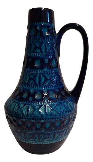 Mid-Century Blue Glazed Vase from Bay-Keramik, Germany, 1960s