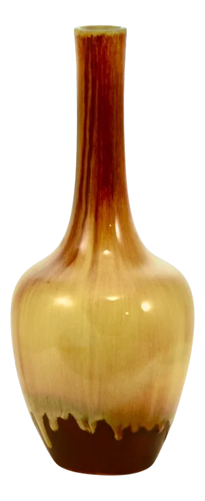 Mid-Century Drip Glaze 12” Vase