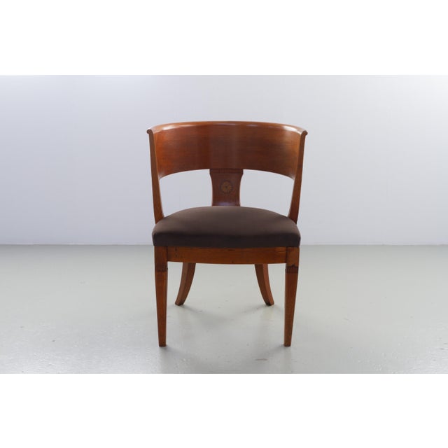 Antique Danish Round Back Oak Chair, 1920s For Sale - Image 3 of 18