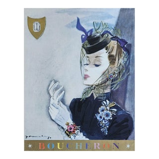 1941 French Boucheron Jewelry Advertisement Print For Sale