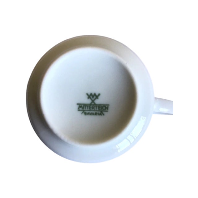 Ceramic Mid 20th Century Mitterteich German Bavaria Blue Silver Porcelain Demitasse Cup Set- 10 Pieces For Sale - Image 7 of 12