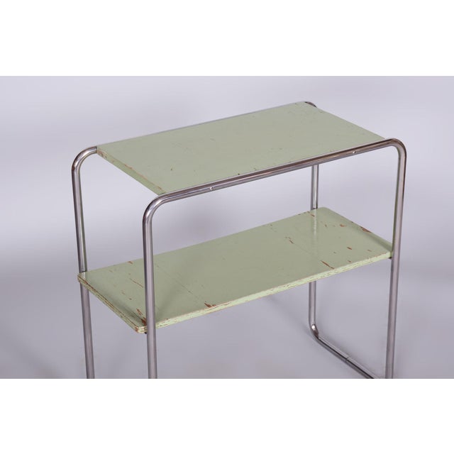 Thonet Bauhaus Chrome Side Table attributed to John Hagemann for Thonet, Germany, 1930s For Sale - Image 4 of 7