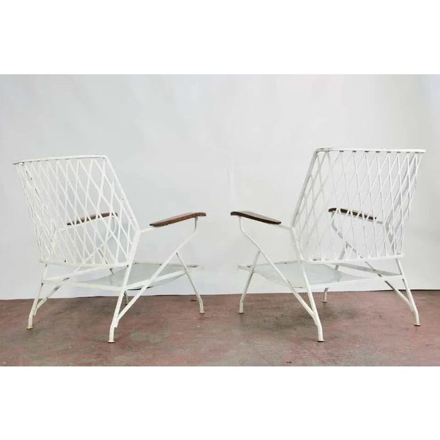 Mid-Century Modern 1950s Salterini Iron Lounge Chairs - A Pair For Sale - Image 3 of 9