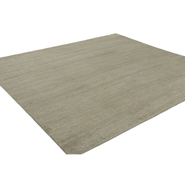 Rug & Kilim Rug & Kilim’s Monochromatic Textural Rug in Green For Sale - Image 4 of 7