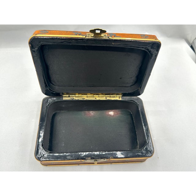 Antique Early 20th Century Chinese Pigskin-Covered Wooden Box For Sale - Image 10 of 11