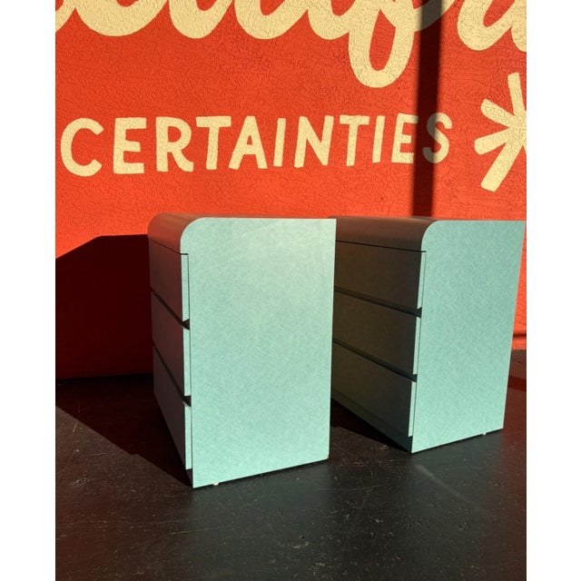 Postmod Aqua Nightstand Pair For Sale - Image 4 of 8