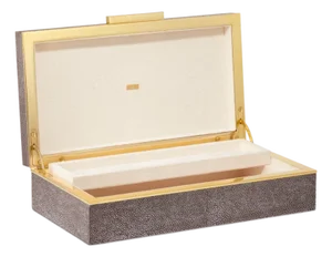 AERIN Faux Shagreen Envelope Box, Chocolate
