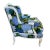 GORGEOUS vintage Bergere chair refinished in cloud white and covered in the stunning Hydrangea pattern by Schumacher. A...