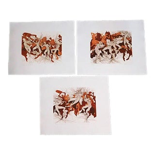 Guillaume Azoulay "Joy of Thora" Trilogy Intaglio Etchings Suite of 3 Matching# For Sale