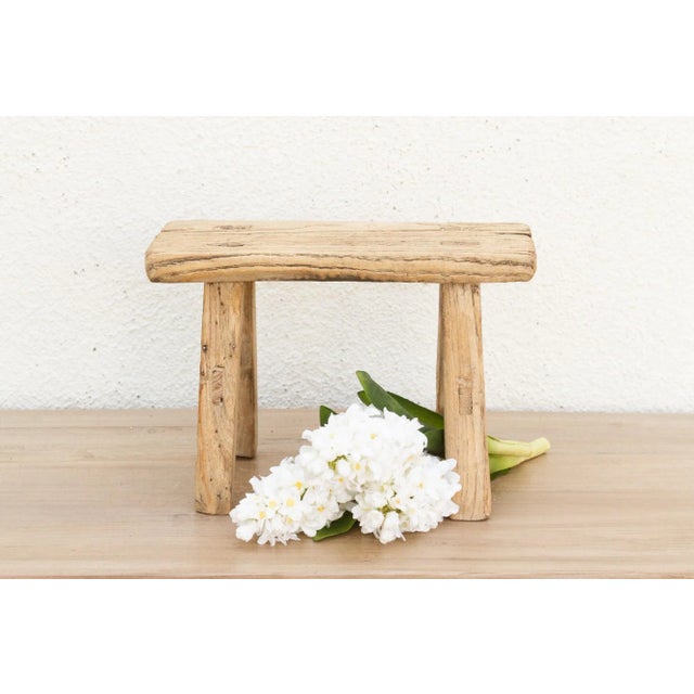 Wood Antique Style Small Milking Stool For Sale - Image 7 of 7