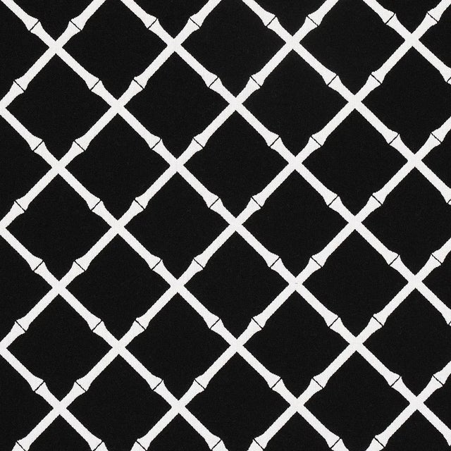 Sample - Schumacher Bamboo Trellis Indoor/Outdoor Fabric in Black ...