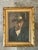 Coffee Vintage Framed Oil Portrait on Canvas For Sale - Image 8 of 13