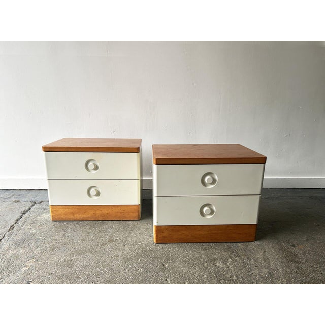 Paper Mid-Century Teak and Formica Bedside Cabinets by Stag, 1960s, Set of 2 For Sale - Image 7 of 7