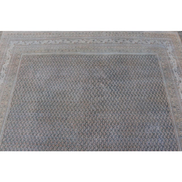 Gray Antique Hand Knotted Persian Tabriz Rug With All-Over Design in Muted Tones For Sale - Image 8 of 17