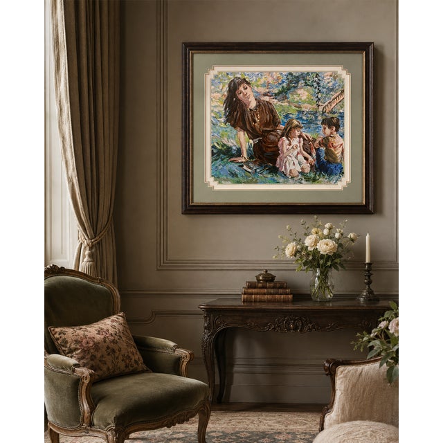 1980s Eva Makk “Realities of Joy” Signed Limited Edition Serigraph 69/275, Large Matted Print For Sale - Image 4 of 18