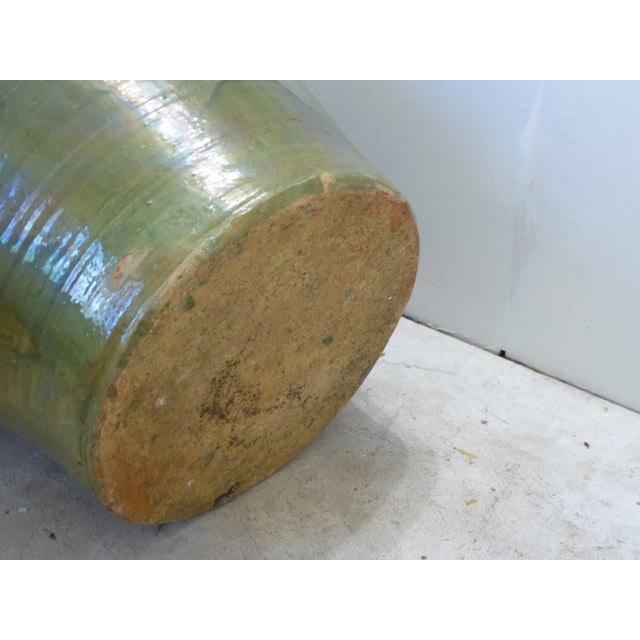 Vintage Large Glazed Green Spanish Urn For Sale - Image 4 of 7
