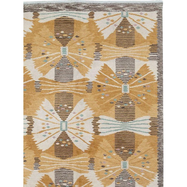 Mid-Century Modern Galerie Shabab Collection Late 20th Century Scandinavian Rya After Park, Gul by Barbro Nilsson For Sale - Image 3 of 10