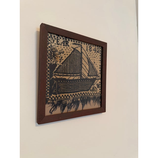Antique Textile Fragment, Framed For Sale In Charleston - Image 6 of 8