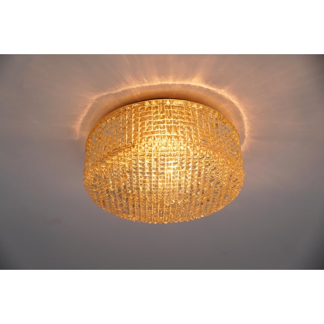 1960s Vintage Amber Bubble Glass Flush Mount Lamp by Helena Tynell for Limburg Boom, 1960s For Sale - Image 5 of 10