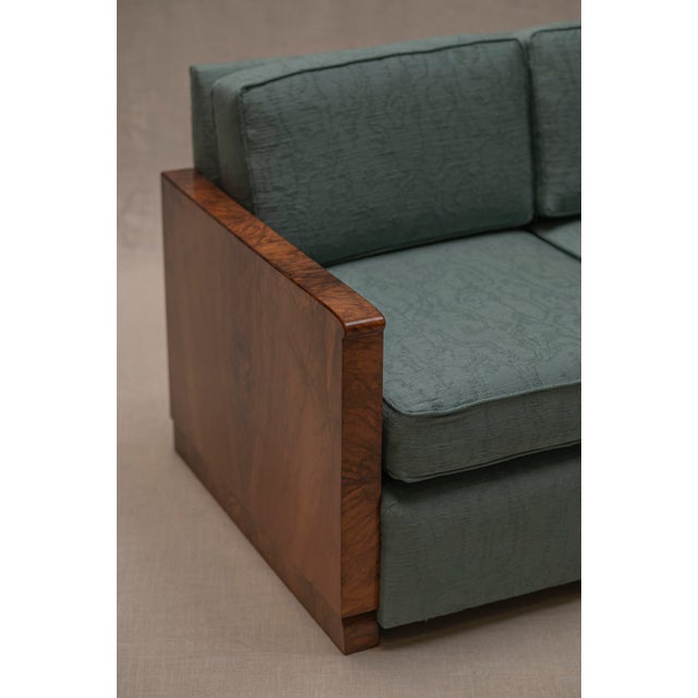 1930s Art Deco 3-Seater Sofa in Burlwood, 1930s For Sale - Image 5 of 18