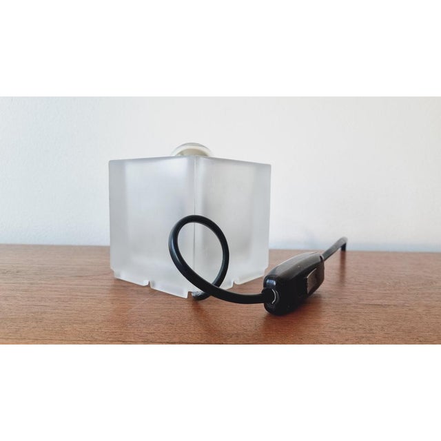 Glass Mid-Century Table Lamp Ice Glass Cube from Peill & Putzler, Germany, 1970s For Sale - Image 7 of 16