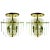 Brass and Beveled Graduated Glass Ceiling Lights - a Pair For Sale