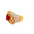Early 21st Century 1.39 Carat Ruby Diamond Pave 18k Yellow Gold Ring, Size 5.75 For Sale - Image 5 of 9