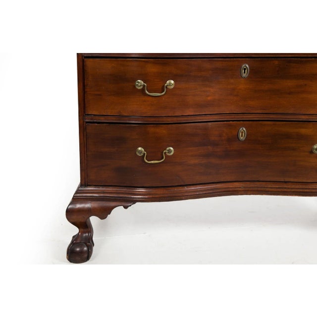 Brown American Chippendale Birchwood Serpentine Chest of Drawers Circa 1770 For Sale - Image 8 of 12