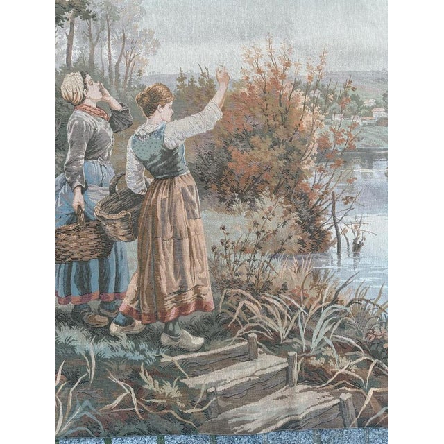 French Aubusson Style Jacquard Tapestry, 1980s For Sale - Image 14 of 17