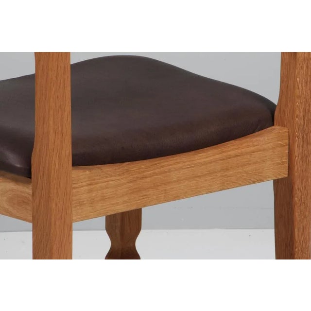 Brown Model Razorblade Oak Dining Chair by Henning Kjærnulf, Denmark, 2023 For Sale - Image 8 of 10