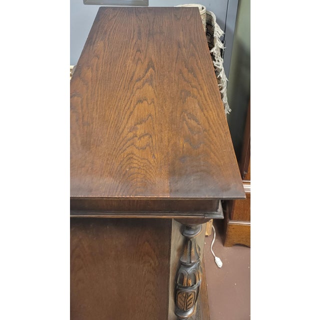 Art Deco 1920s Jacobean Tall China or Dresser For Sale - Image 3 of 13