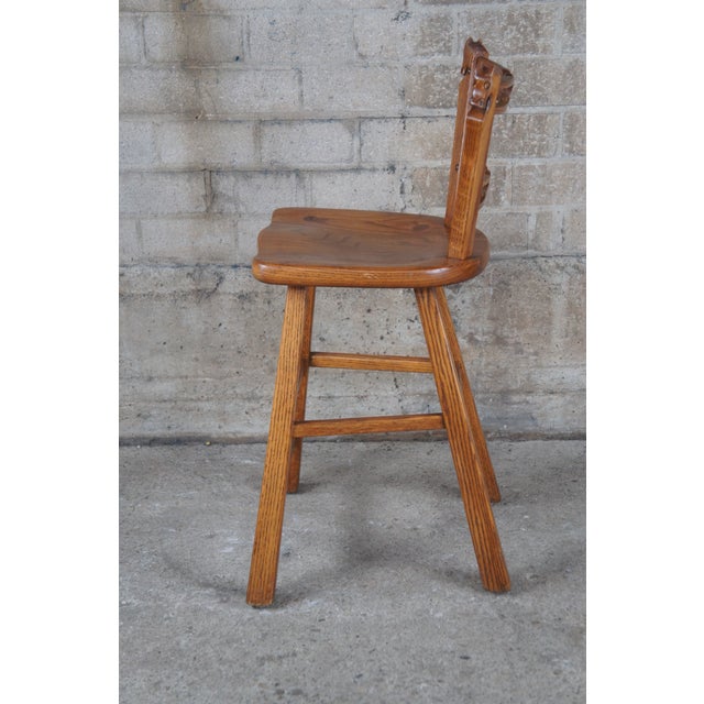 4 Vintage Romweber Viking Oak Equestrian Horse Head Bar Counter Stools