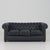 Elegant three-seater Chesterfield sofa from Winchester. The classic and timeless design, crafted in navy blue leather with...