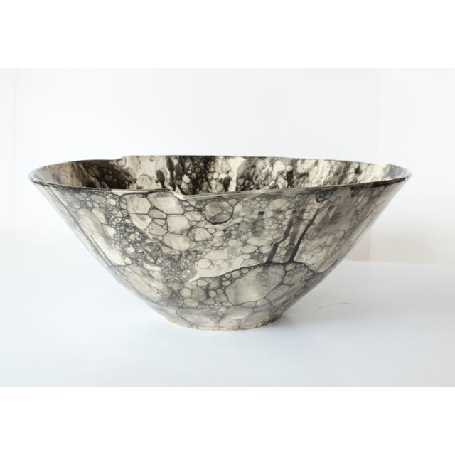 Mid-Century Modern 1960's Bubble Glaze Contemporary Pottery Centerpiece/15" For Sale - Image 3 of 5