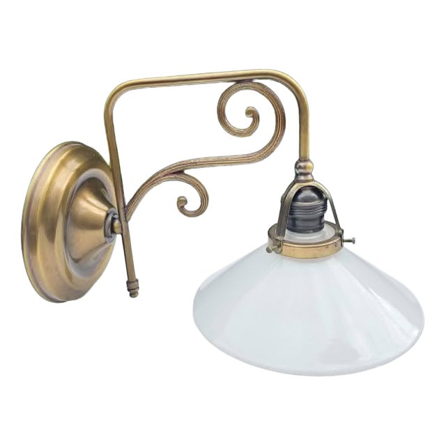 Art Deco Brass Wall Lamp, 1930s For Sale