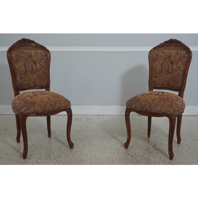 Set of 8 French Style Carved Upholstered Dining Room Chairs For Sale - Image 13 of 18