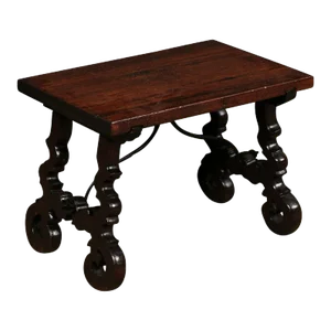 Early 20th Century Petite Spanish Lyre Leg Wooden Drinks Table