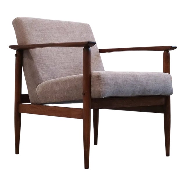 Mid-Century Easy Chair in Grey Upholstery, 1960s For Sale