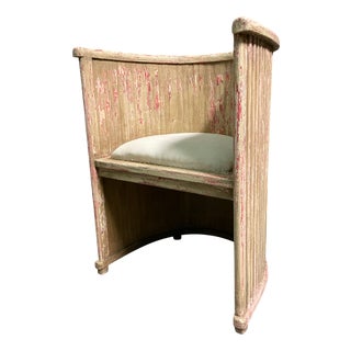 Antique Wooden Barrel Chair, 1910 For Sale