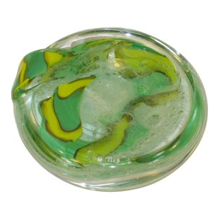 Late 20th Century Paperweight Murano Art Glass Signed: Seguso Mouth Blown Hand Crafted For Sale