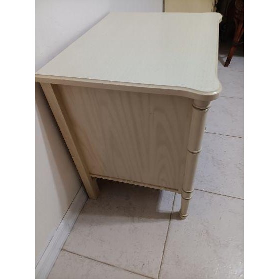 Vintage Nightstand Hollywood Regency Style Faux Bamboo 2 Drawer For Sale - Image 4 of 9