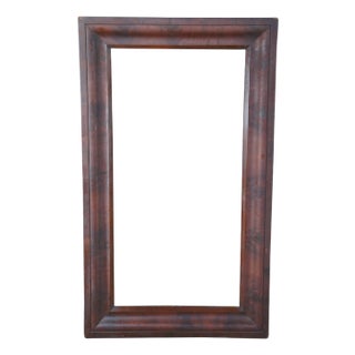 Antique American Empire Flame Mahogany Rectangular Wall Vanity Mirror 28" X 48" For Sale