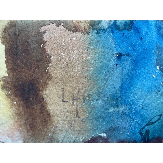 L Hirsch Watercolor Marine Painting Signed Paper Gouache Fisherman Boats For Sale - Image 4 of 8