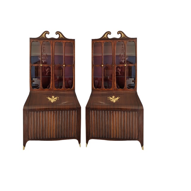 Trumeau Bookcases in Mahogany from Paolo Buffa, 1950s, Set of 2 For Sale