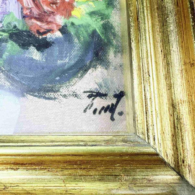 Oil painting flowers on canvas renzo small Height: 28 Width: 22 Depth: 5.5 This piece is attributed to the mentioned...