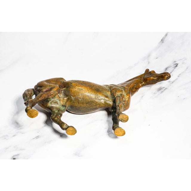 Wonderful Vintage Bronze Standing Horse Statue Sculpture Equestrian Home Decor For Sale - Image 12 of 12
