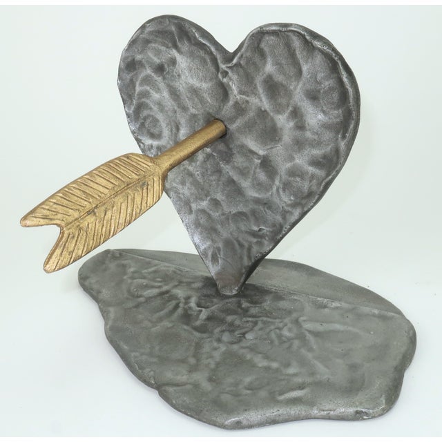Michael Aram Brutalist Heart & Arrow Bookends, a Pair For Sale - Image 9 of 10